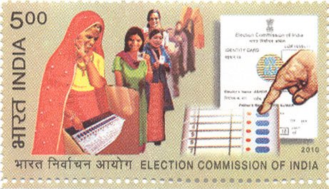 Indian postage stamp commemorating the Election Commission of India